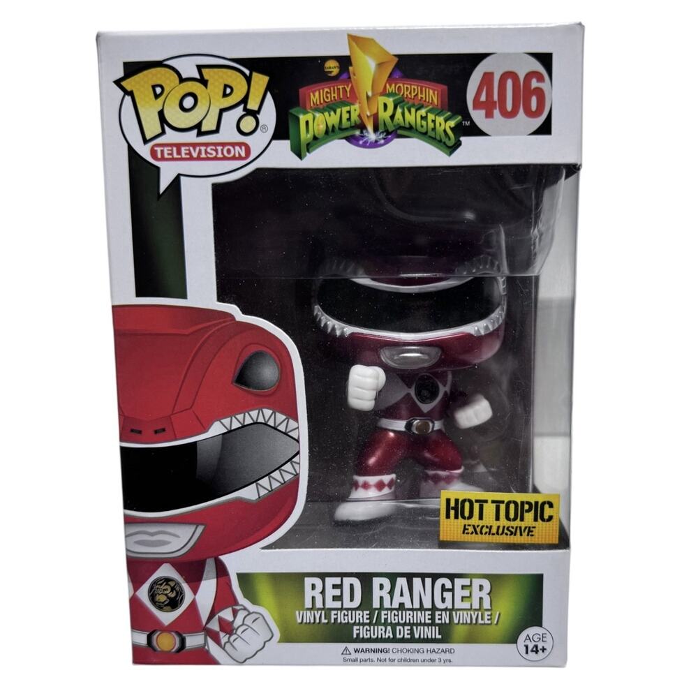 Funko Pop!-TELEVISION-MIGHTY MORPHIN POWER RANGERS-RED RANGER-406 HT EXCLUSIVE